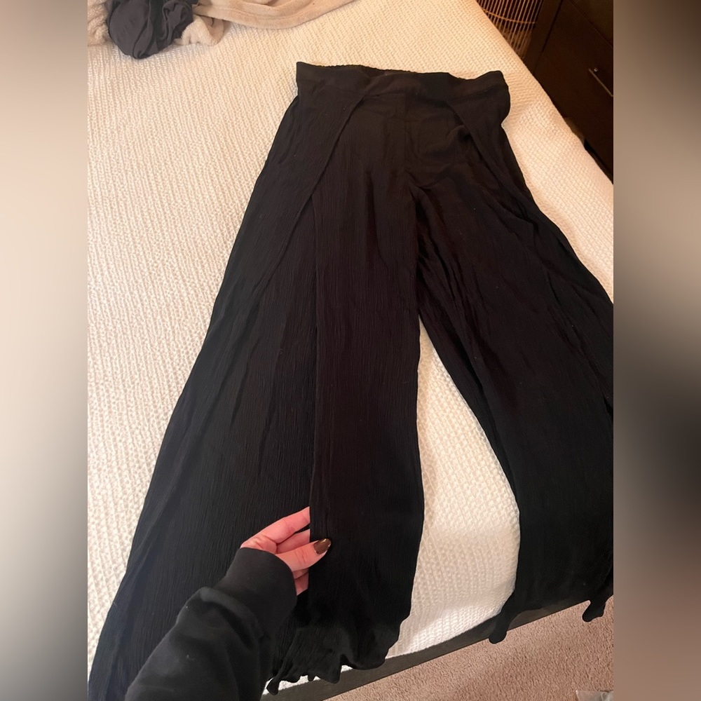 Express black open leg flare pants